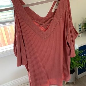 Pink Open Shoulder Tank